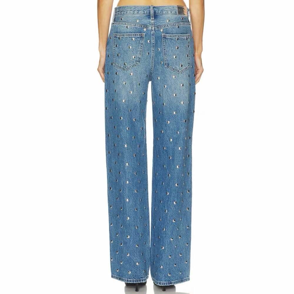 NWT Pistola Hendrix Charmed Jeans 27 Studded High Rise Baggy Wide Leg - Picture 10 of 12